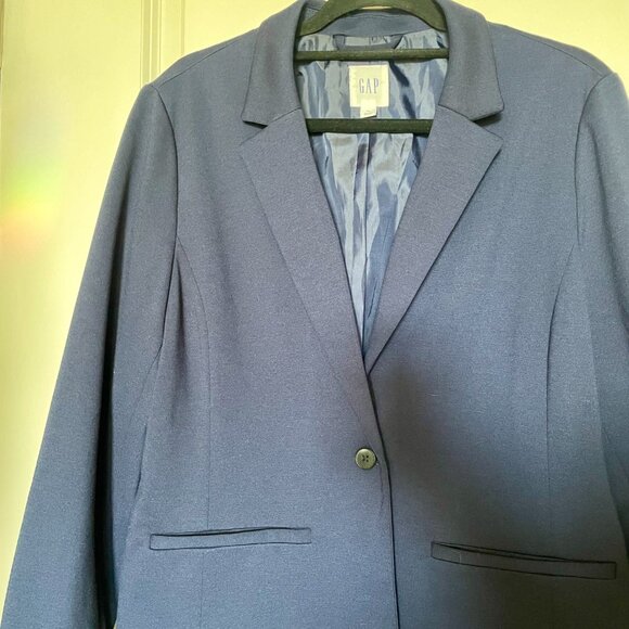 GAP Navy Professional Lined Blazer Women's Size 14 - Picture 3 of 3